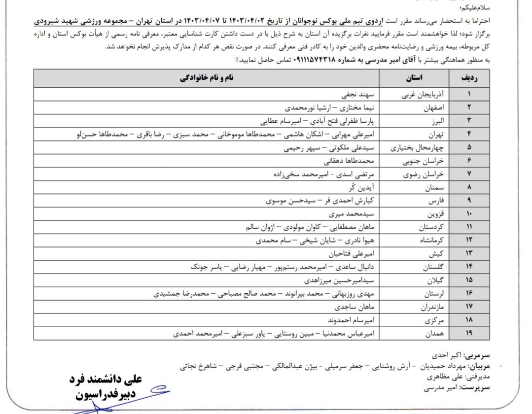 2 بوکسور اصفهانی در تیم ملی نوجوانان ایران