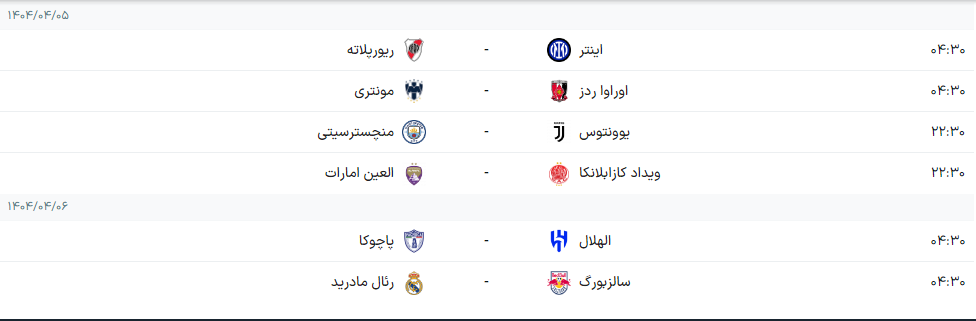 برنامه کامل بازی‌های جام باشگاه‌های جهان فوتبال ۲۰۲۵